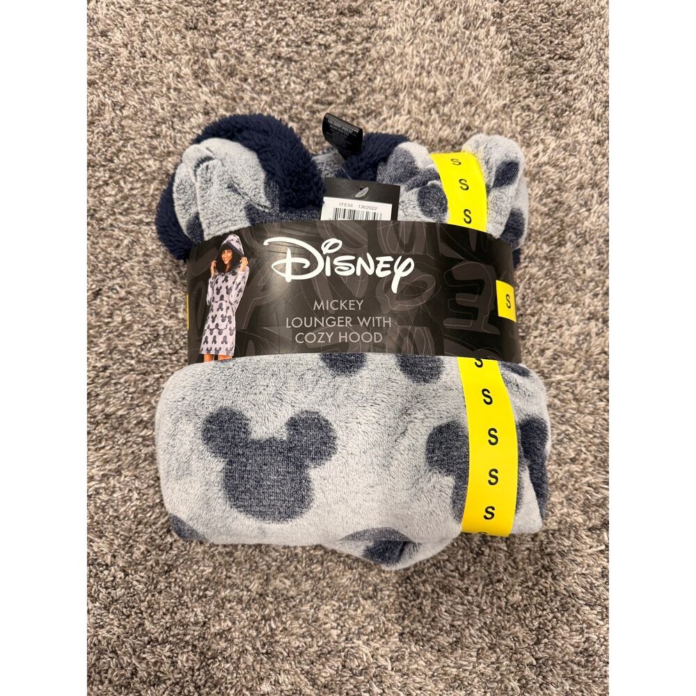 Disney Mickey Lounger with Cozy Hood Wearable Blanket Grey